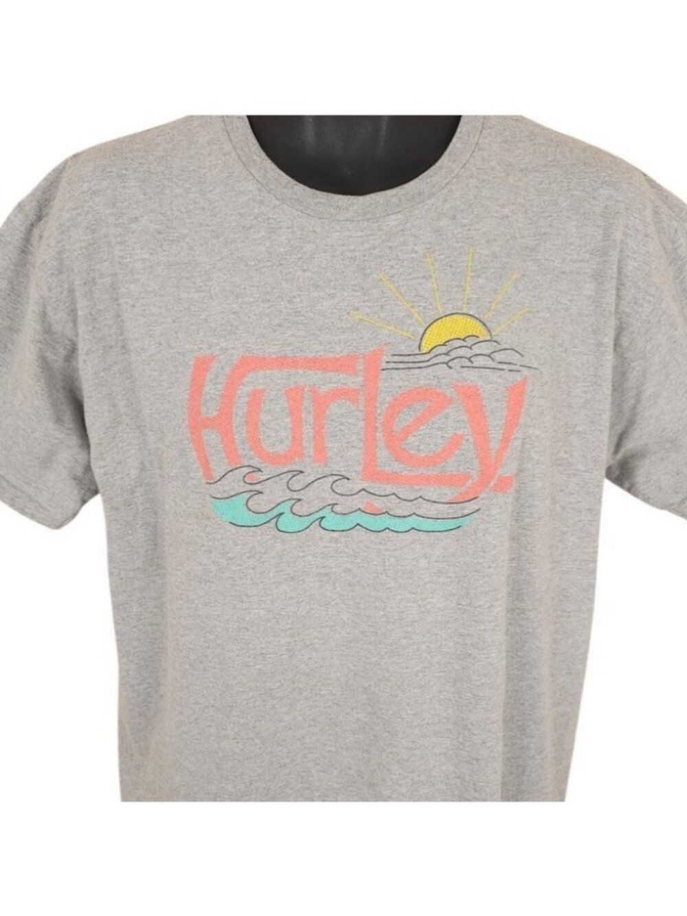 Hurley T Shirt Mens Size Large Gray Skater Skateboarding Surfer Surf & Skate